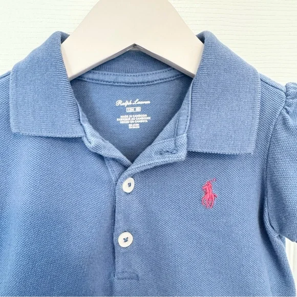 Ralph Lauren Baby Navy Romper with Red Emblem 12 months - Picture 2 of 4